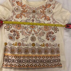 Tory Burch Silk t-shirt cream,orange,gold